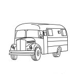 Dibujo para colorear Dibujo De Bus Viejo Para Pintar Y Colorear