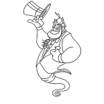 Dibujo para colorear Dibujo Del Genio De Aladino Con Sombrero Y Smoking Para Pintar Y Colorear