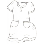 Dibujo para colorear Dibujo De Vestido De Muchaca Para Pintar Y Colorear Vestido De Empleada Domestica De Servidumbre O Sirvienta