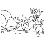 Dibujo para colorear Dibujo De Gallina Con Pollitos Para Pintar Y Colorear