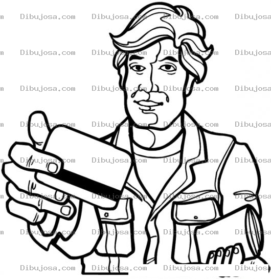 Dibujo para colorear Dibujo De Ombre Con Tarjeta De Credito Para Pintar Y Colorear