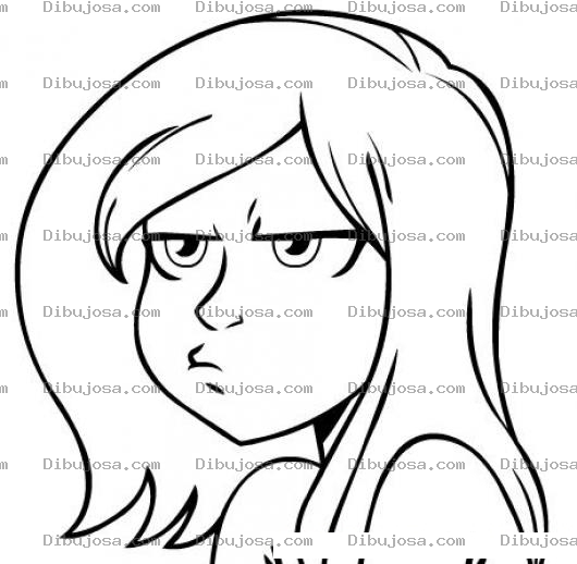 Dibujo para colorear Dibujo De Nina Rubia Enojada Para Pintar Y Colorear