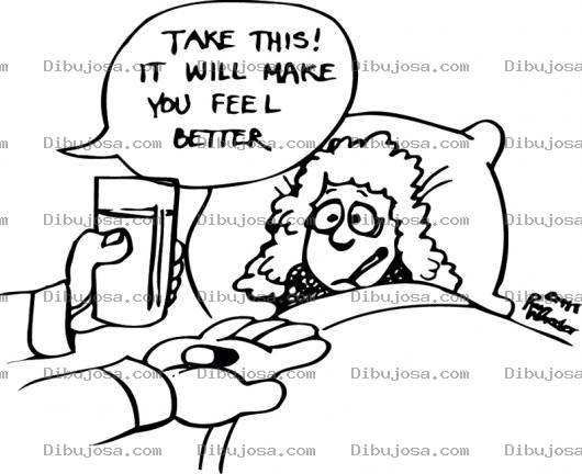 Dibujo para colorear Dibujo De Nina Enferma En Cama Para Pintar Y Colorear