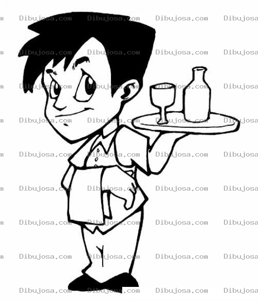 Dibujo para colorear Dibujo De Mesero Para Pintar Y Colorear