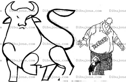 Dibujo para colorear Dibujo De Toro De Wall Street Defecando Estiercol Para Pintar Y Colorear