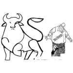 Dibujo para colorear Dibujo De Toro De Wall Street Defecando Estiercol Para Pintar Y Colorear