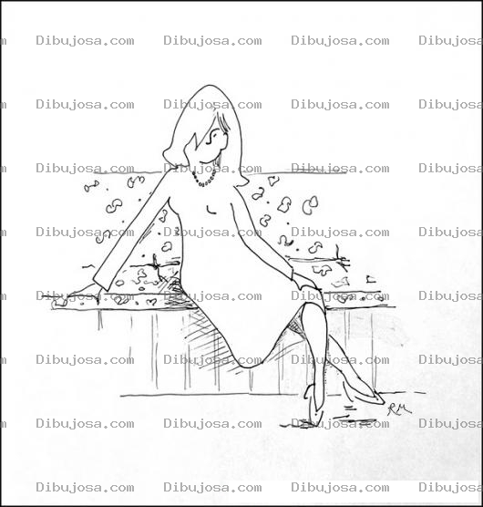 Dibujo para colorear Dibujo De Mujer Sentada En Sofa Para Pintar Y Colorear