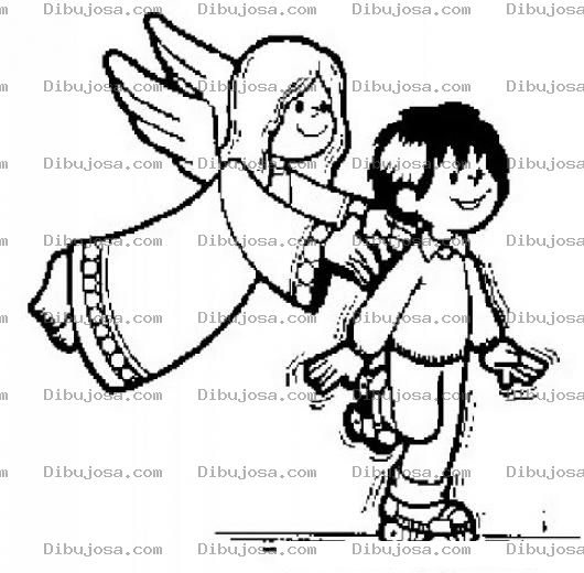 Dibujo para colorear Dibujo De Angel De La Guardia Para Pintar Y Colorear Angel De La Guarda