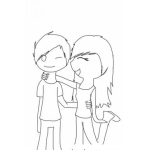 Dibujo para colorear Parejita De Novios Para Pitar Y Colorear