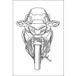 Dibujo para colorear Dibujo De Motocicleta De Carreras De Frente Para Pintar Y Colorear