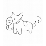 Dibujo para colorear Colorear perro con macarilla