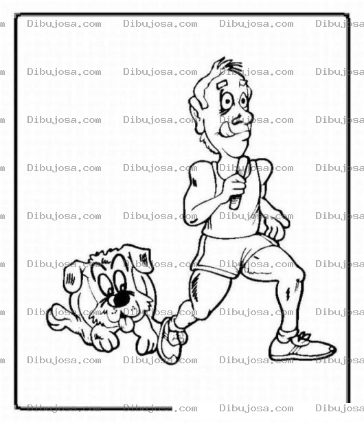 Dibujo para colorear Colorear perro corriendo maraton