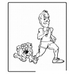 Dibujo para colorear Colorear perro corriendo maraton