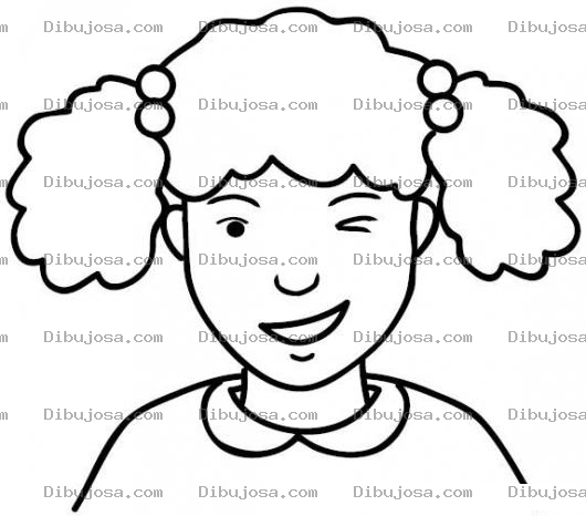 Dibujo para colorear Nina Con Ojo Cerrado Para Pintar Y Colorear chica guinango un ojo