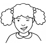 Dibujo para colorear Nina Con Ojo Cerrado Para Pintar Y Colorear chica guinango un ojo