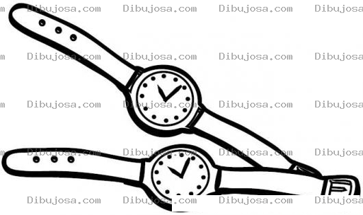 Dibujo para colorear Dibujo De 2 Relojes Analogos De Pulsera Para Pintar Y Colorear