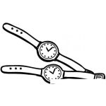 Dibujo para colorear Dibujo De 2 Relojes Analogos De Pulsera Para Pintar Y Colorear