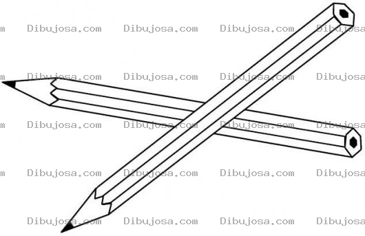 Dibujo para colorear Dibujo De 2 Lapices De Grafito Para Pintar Y Colorear