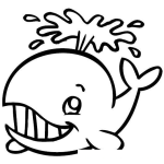 Dibujo para colorear Dibujo De Ballenita Para Pintar Y Colorear Ballena Tirando Chorro De Agua Por La Cabeza