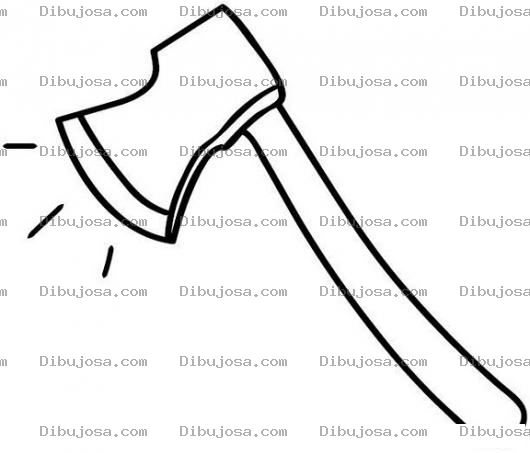 Dibujo para colorear Dibujo De Hacha Para Pintar Y Colorear