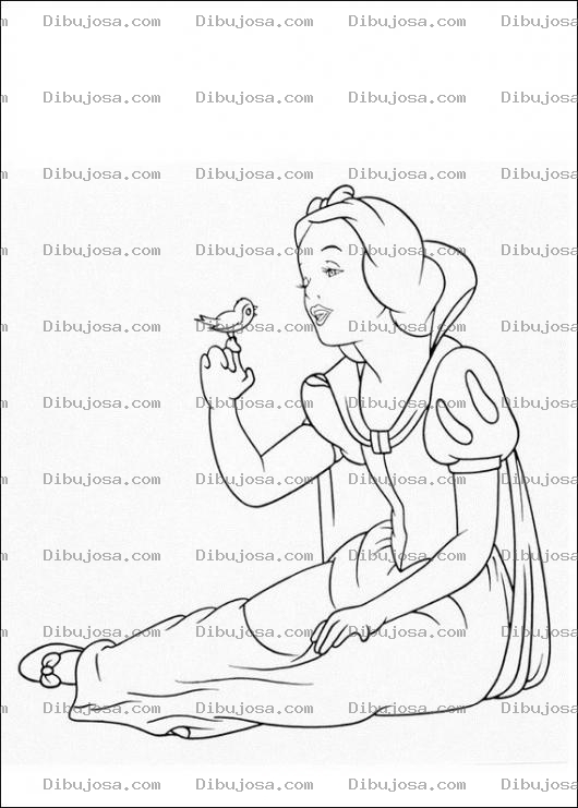 Dibujo para colorear Pintar a Blanca Nieves