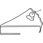 Dibujo para colorear Dd Rebanada De Pie De Cereza Para Pintar Y Colorear