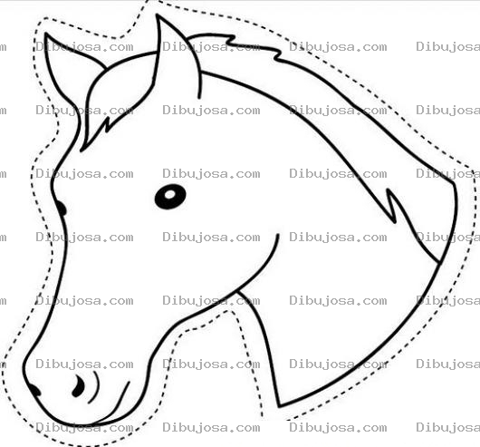Dibujo para colorear Cabeza De Caballo Para Imprimir Recortar Y Colorear