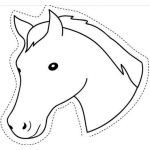 Dibujo para colorear Cabeza De Caballo Para Imprimir Recortar Y Colorear