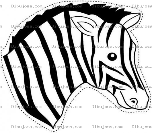 Dibujo para colorear Cabeza De Zebra Para Imprimir Recortar Y Colorear