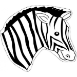 Dibujo para colorear Cabeza De Zebra Para Imprimir Recortar Y Colorear