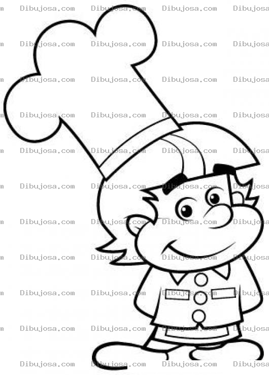Dibujo para colorear Dibujo De Cocinerito Para Pinta Y Colorear Nino Con Sombrero De Cheff