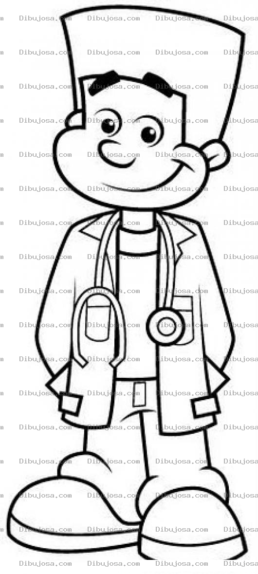 Dibujo para colorear Dibujo De Doctor Jovencito Para Pintar Y Colorear Medico Negrito Con Pelo De Flap Top