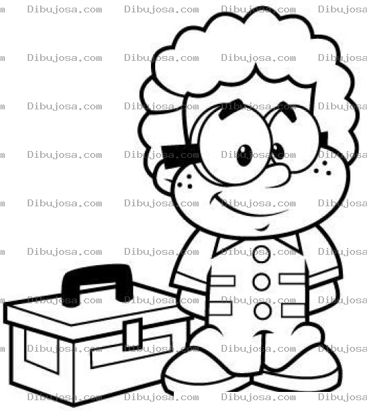 Dibujo para colorear Dibujo De Nino Mecanico Para Pintar Y Colorear Mecaniquito