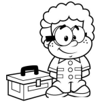 Dibujo para colorear Dibujo De Nino Mecanico Para Pintar Y Colorear Mecaniquito