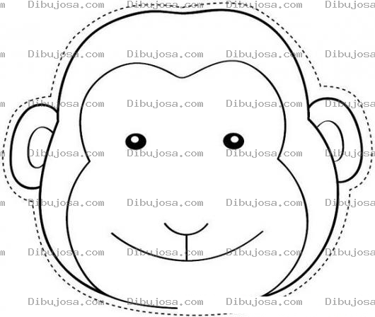 Dibujo para colorear Cara De Mono Para Recortar Y Colorear