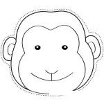 Dibujo para colorear Cara De Mono Para Recortar Y Colorear