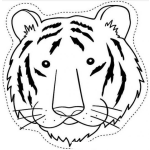 Dibujo para colorear Cara De Tigre Para Recortar Y Colorear