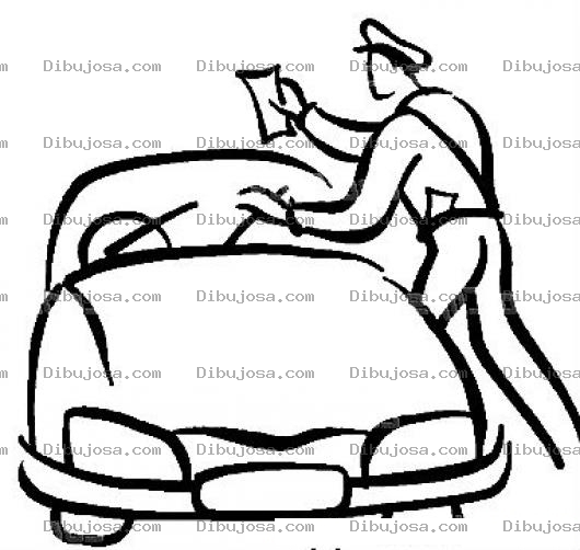 Dibujo para colorear Dibujo De Policia Poniendo Un Ticket A Un Carro Para Pintar Y Colorear Remision De Vehiculos