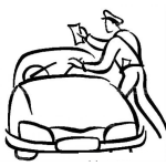Dibujo para colorear Dibujo De Policia Poniendo Un Ticket A Un Carro Para Pintar Y Colorear Remision De Vehiculos