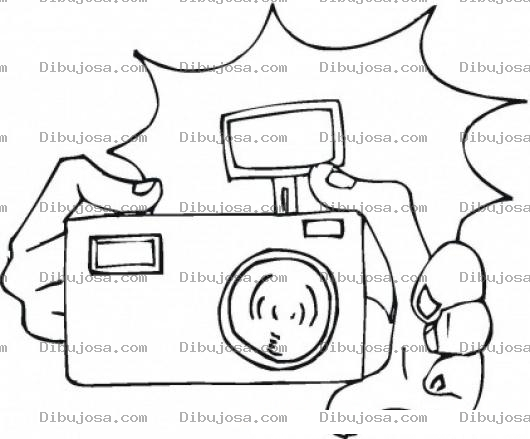 Dibujo para colorear Dibujo De Camara Con Flash Para Pintar Y Colorear
