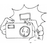 Dibujo para colorear Dibujo De Camara Con Flash Para Pintar Y Colorear