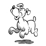 Dibujo para colorear Cachorrito Feliz Para Pintar Y Colorear