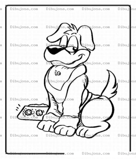 Dibujo para colorear Colorear Perro con sueter