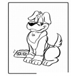 Dibujo para colorear Colorear Perro con sueter
