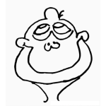 Dibujo para colorear Chinchon En La Cabeza Para Pintar Y Colorear