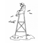 Dibujo para colorear Torre De Salvavidas Para Pintar Y Colorear
