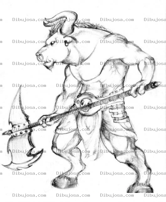 Dibujo para colorear Minotauro Para Colorear