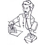 Dibujo para colorear Dibujo De Secretaria Llamando Por Telefono Haciendo Citas Por Telemarketing Para Pintar Y Colorear