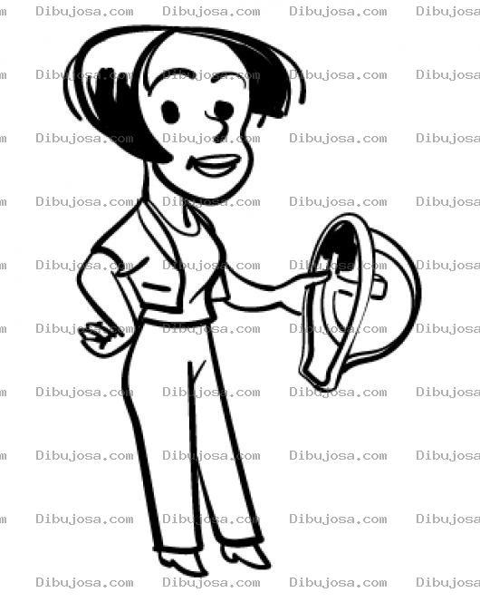 Dibujo para colorear Mujer Ingeniera Civil Para Pintar Y Colorear