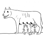 Dibujo para colorear Dibujo De La Leona De Romulo Y Remo Para Pintar Y Colorear Monumento De Cordoba Argentina
